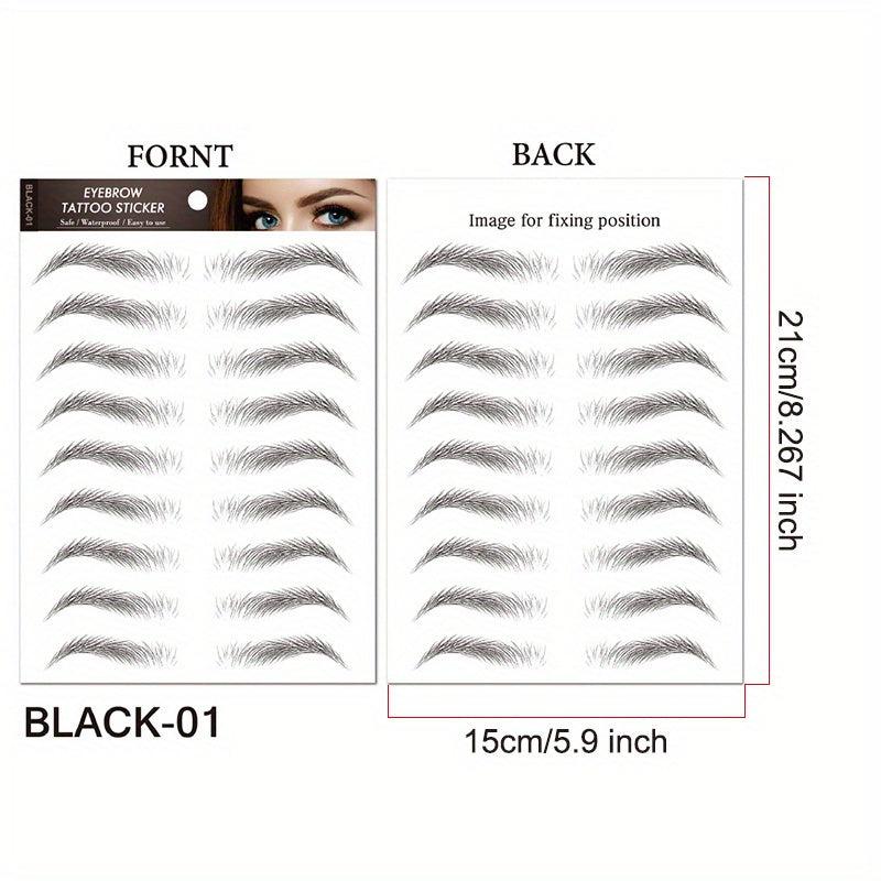 6D Eyebrow Tattoos Stickers Water Transfers Hair Like Waterproof