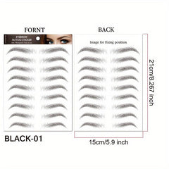 6D Eyebrow Tattoos Stickers Water Transfers Hair Like Waterproof
