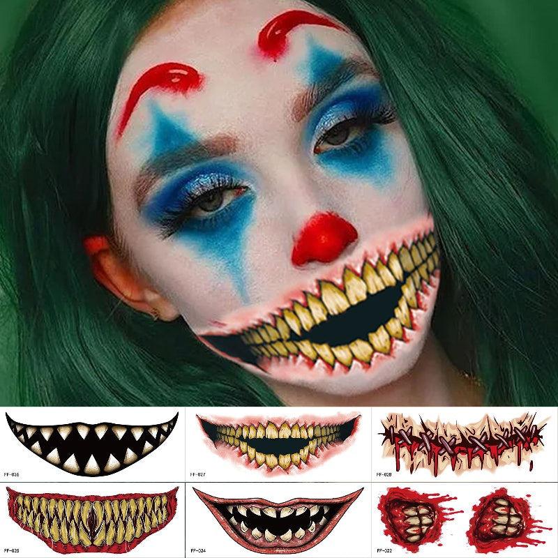 Halloween Funny Mouth Stickers Makeup Costume Mouth Face Sticker