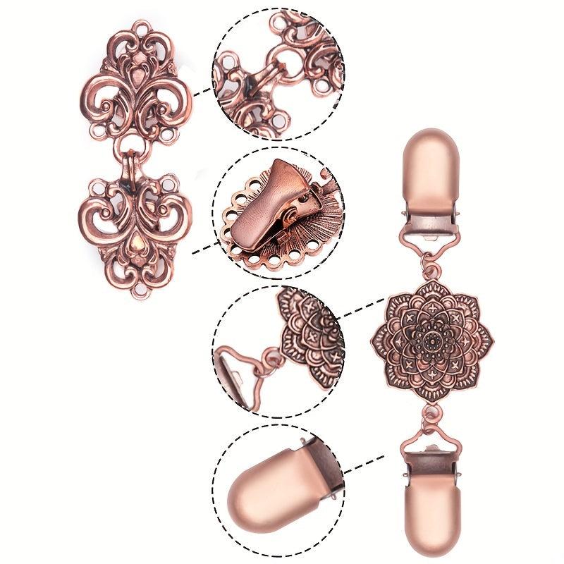 Vintage Shawl Sweater Clips Women Girl Collar Clips Formal Dress Shirt Brooch