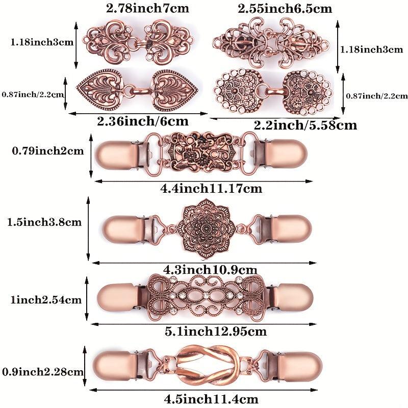 Vintage Shawl Sweater Clips Women Girl Collar Clips Formal Dress Shirt Brooch