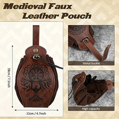 2pcs Medieval Belt & PU Leather Bag Halloween Accessories Stage Costume Props