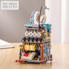 Woodblock Streetscape Seafood Shop Assembly Toy for Kids