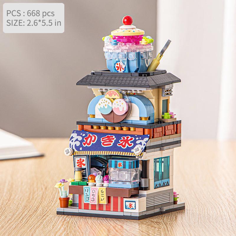 Woodblock Streetscape Seafood Shop Assembly Toy for Kids