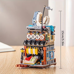 Woodblock Streetscape Seafood Shop Assembly Toy for Kids