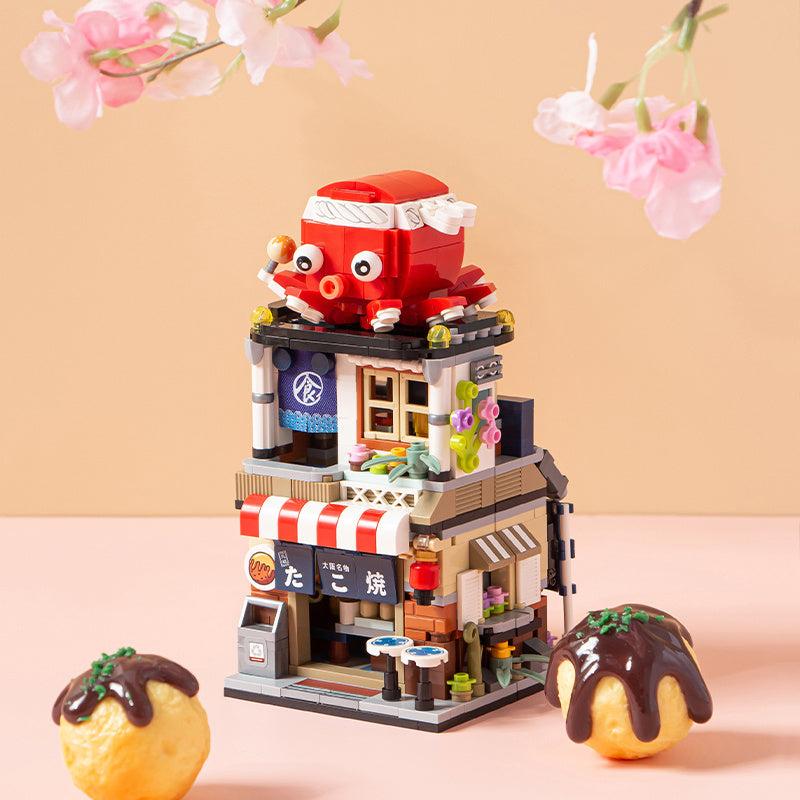 Woodblock Streetscape Seafood Shop Assembly Toy for Kids
