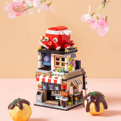 Woodblock Streetscape Seafood Shop Assembly Toy for Kids