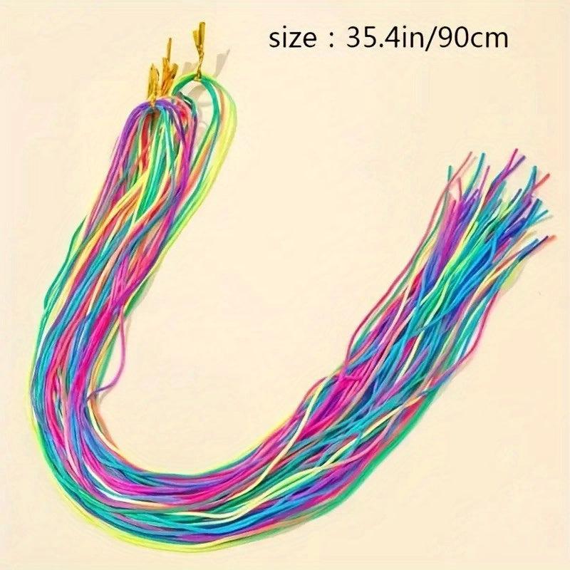 10pcs Gradient Rainbow Hair Ropes for Women Girls