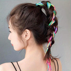 10pcs Gradient Rainbow Hair Ropes for Women Girls
