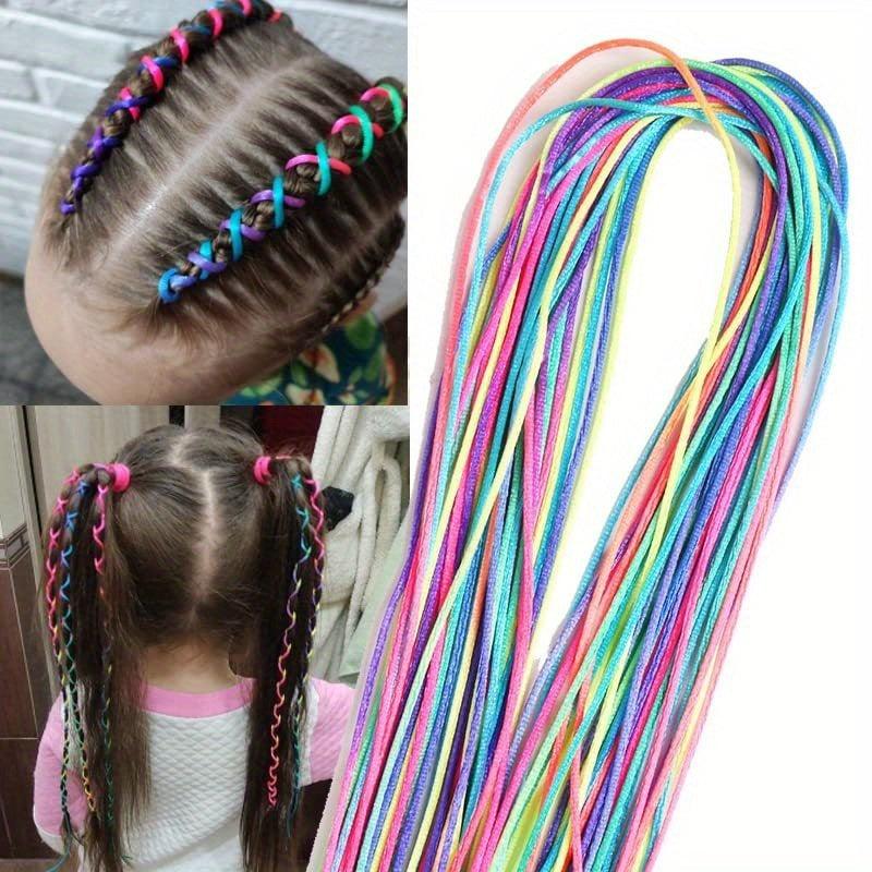10pcs Gradient Rainbow Hair Ropes for Women Girls