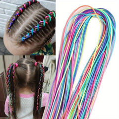 10pcs Gradient Rainbow Hair Ropes for Women Girls