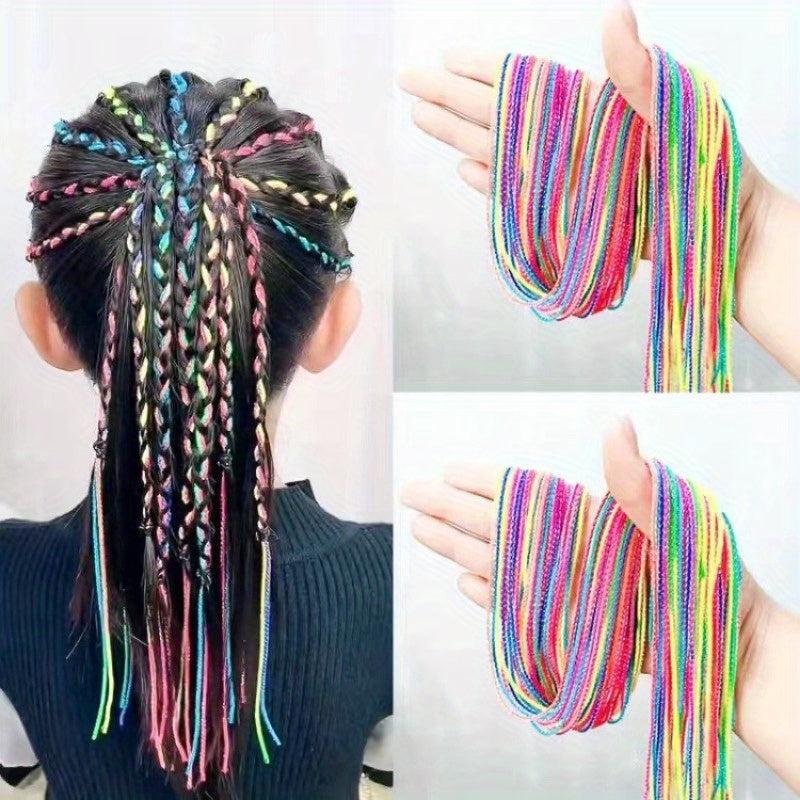 10pcs Gradient Rainbow Hair Ropes for Women Girls