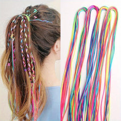 10pcs Gradient Rainbow Hair Ropes for Women Girls