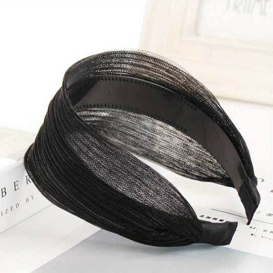 Wide Lace Headband Hair Accessories Butterflies Pattern