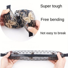 Wide Lace Headband Hair Accessories Butterflies Pattern