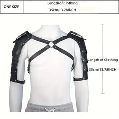 Viking Knight PU Leather X Shaped Chest Harness LARP Halloween Shoulder Armor