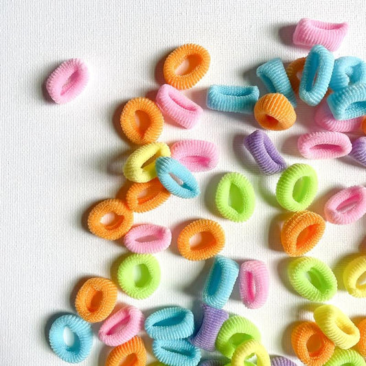 100pcs Ice Cream Thumb Seamless Hair Ropes Polyester Headwear