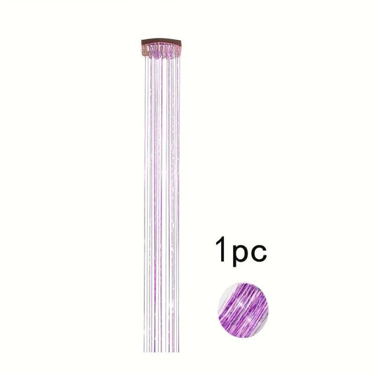 3pcs Glitter Hair Tinsel Extensions 20 Inch Kit