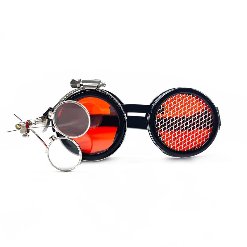 Steampunk Glasses with Double Magnifying Glasses for Men