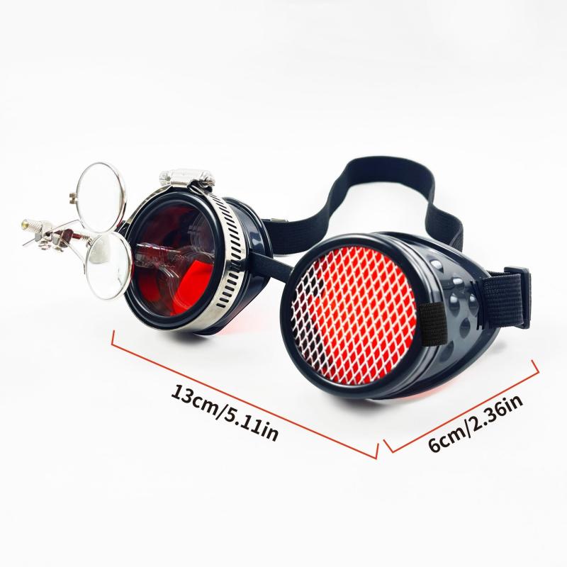 Steampunk Glasses with Double Magnifying Glasses for Men