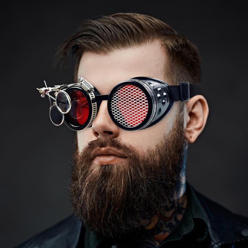 Steampunk Glasses with Double Magnifying Glasses for Men