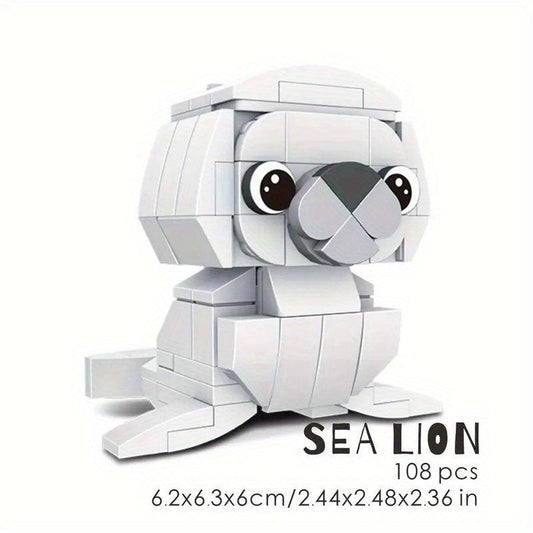 100pcs Animal Building Blocks Set - Koala Sea Lion Flamingo Models