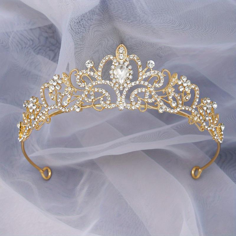 Zircon Crystal Rhinestone Crown Wedding Men Women