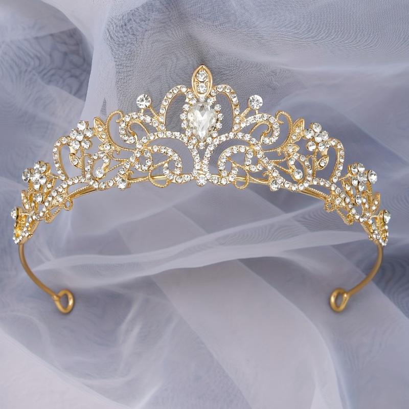 Zircon Crystal Rhinestone Crown Wedding Men Women