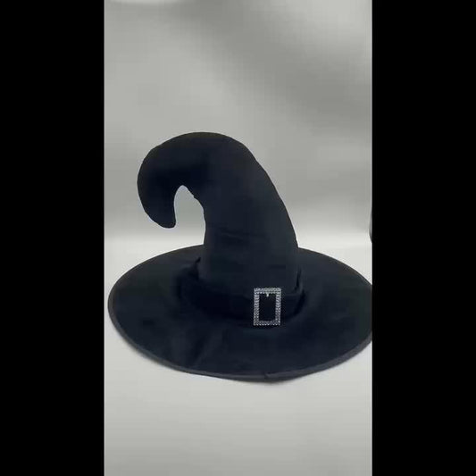 Halloween Props Golden Velvet Curved Horn Hat Elf Wizard Hat Cosplay Party Hat