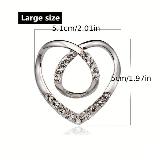 Heart Shape Scarf Clip Metal Brooch Shirt T-shirt Shawl Holder
