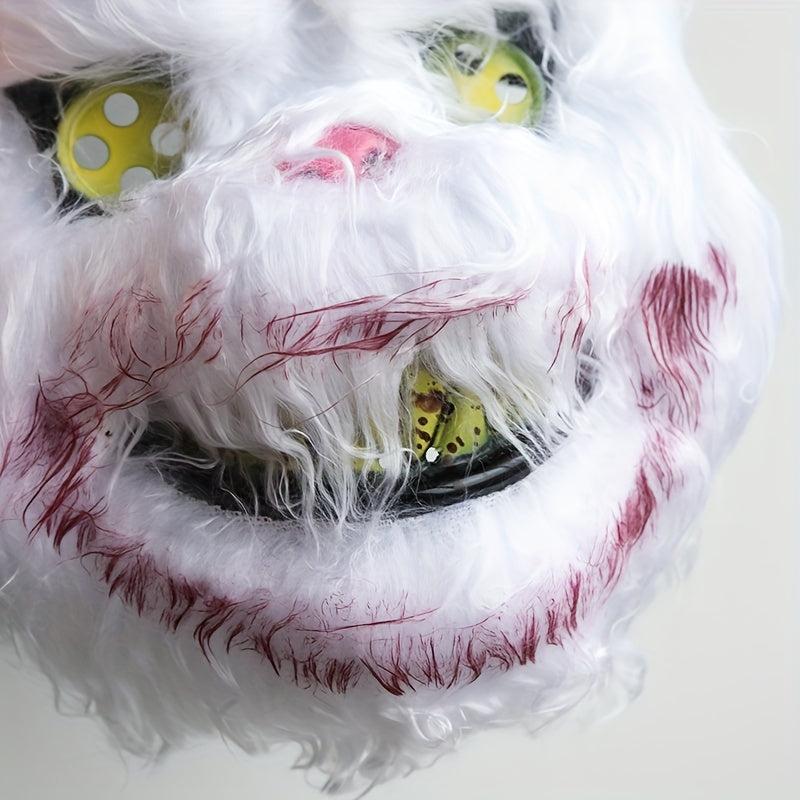 Men's Halloween Scary Rabbit Mask Plush Head Mask Cosplay Costume Props