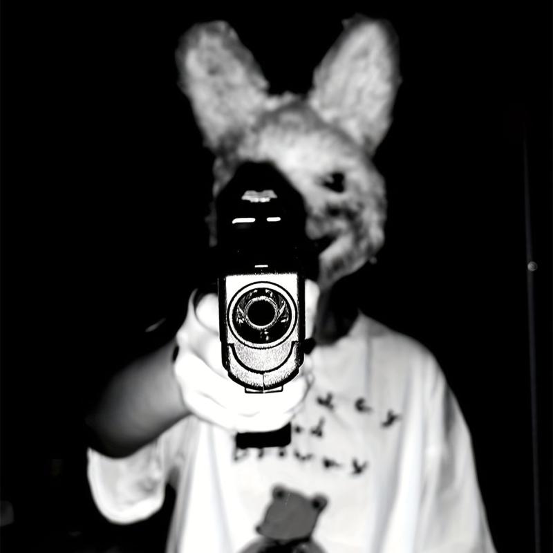 Men's Halloween Scary Rabbit Mask Plush Head Mask Cosplay Costume Props
