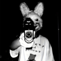 Men's Halloween Scary Rabbit Mask Plush Head Mask Cosplay Costume Props