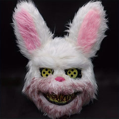 Men's Halloween Scary Rabbit Mask Plush Head Mask Cosplay Costume Props