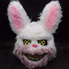 Men's Halloween Scary Rabbit Mask Plush Head Mask Cosplay Costume Props