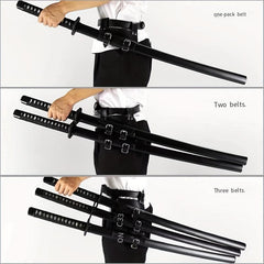 Anime Role Play Leather Waist Belt Sword Buckle Back Strap