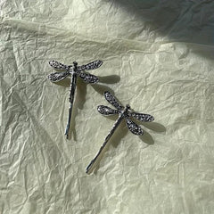 2pcs Vintage Silver Dragonfly Hairpins Bridal Hair Accessories