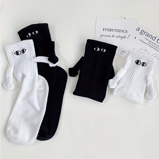 Creative Hand In Hand Couple Socks 3D Magnetic Holding Hands Socks