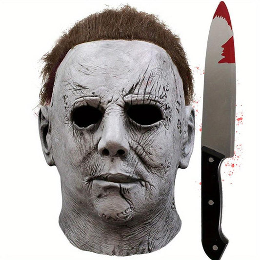 Adult Men's Halloween Cosplay Latex Mask with Costume