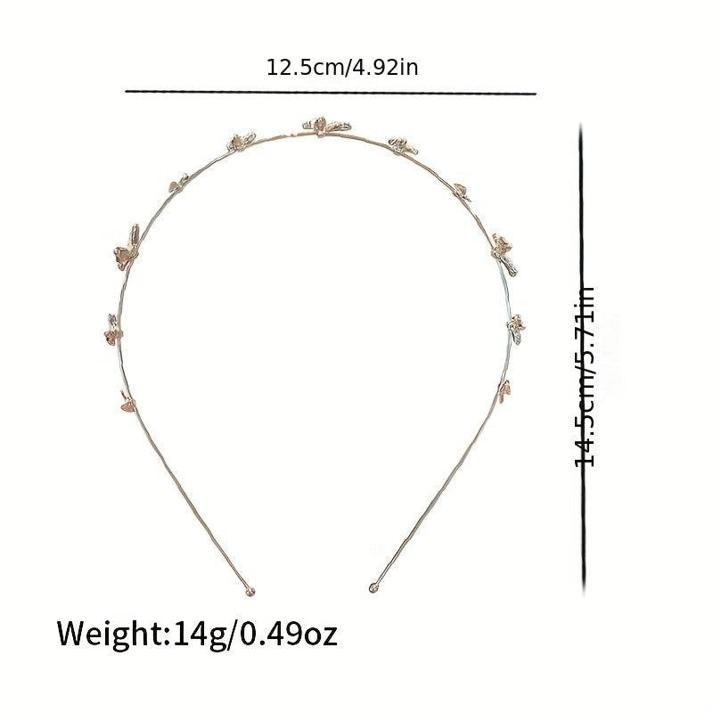 Butterfly Faux Pearl Alice Band Metal Hair Hoop Girl's Hair Accessories