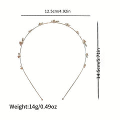 Butterfly Faux Pearl Alice Band Metal Hair Hoop Girl's Hair Accessories