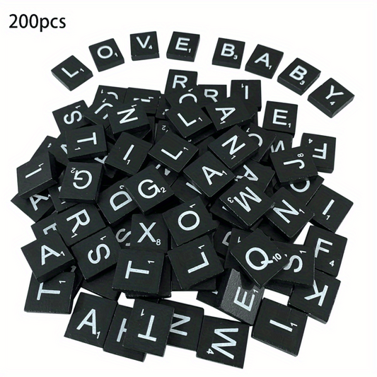 Wooden Puzzle Tiles DIY Letters Spelling Card Games