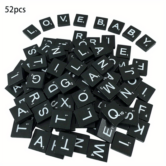 Wooden Puzzle Tiles DIY Letters Spelling Card Games