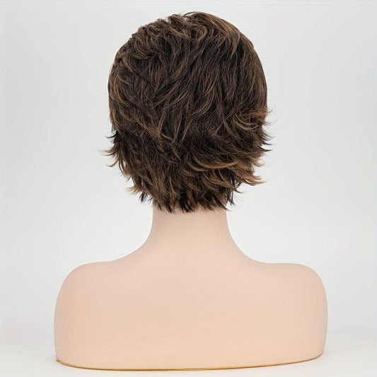 3 Colors Short Curly Wig With Bangs Natural Look Synthetic Wig