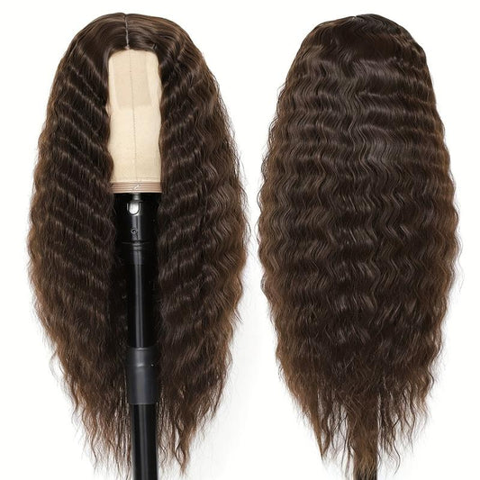 Long Wavy Rose Lace Mesh Matte Silk Wig Synthetic Curly Wig