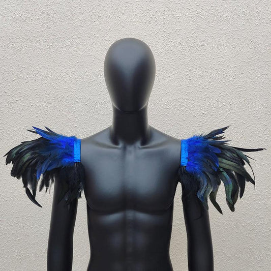 Men's Gothic Style Feather Shawl Shoulder Decoration for Cosplay