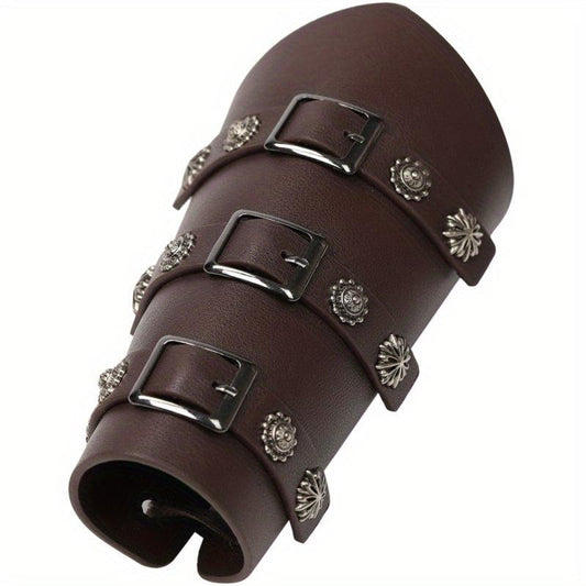 Medieval Battle Knight Arm Bracers Flowers Pattern Arm Guards