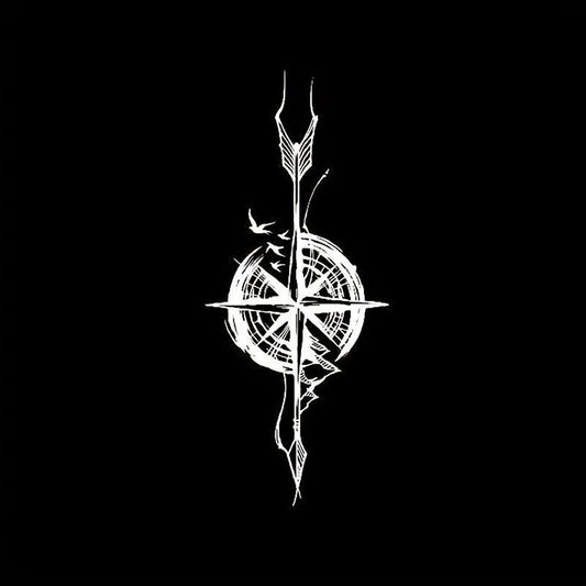 Compass Herbal Tattoo Stickers Waterproof