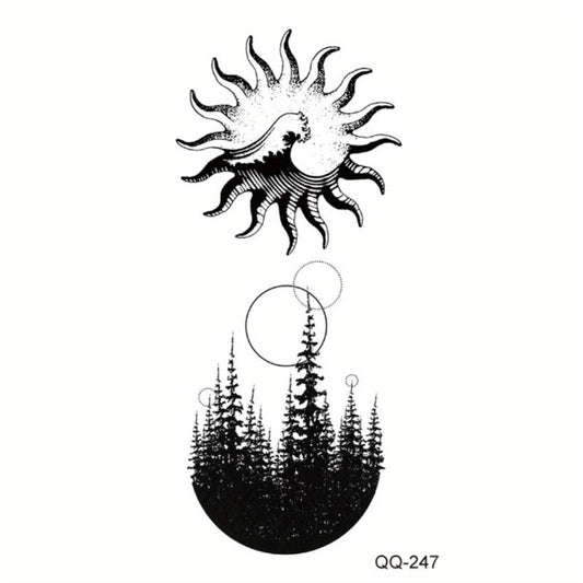 Hand Back Clavicle Tattoo Stickers Waterproof Temporary Totem Flower