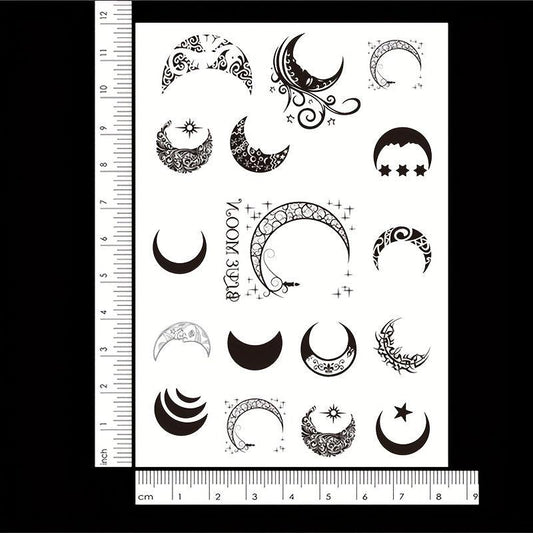 Moon Pattern Tattoo Sticker Waterproof Body Stickers